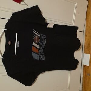 Harley-Davidson Black and Orange Graphic Tee